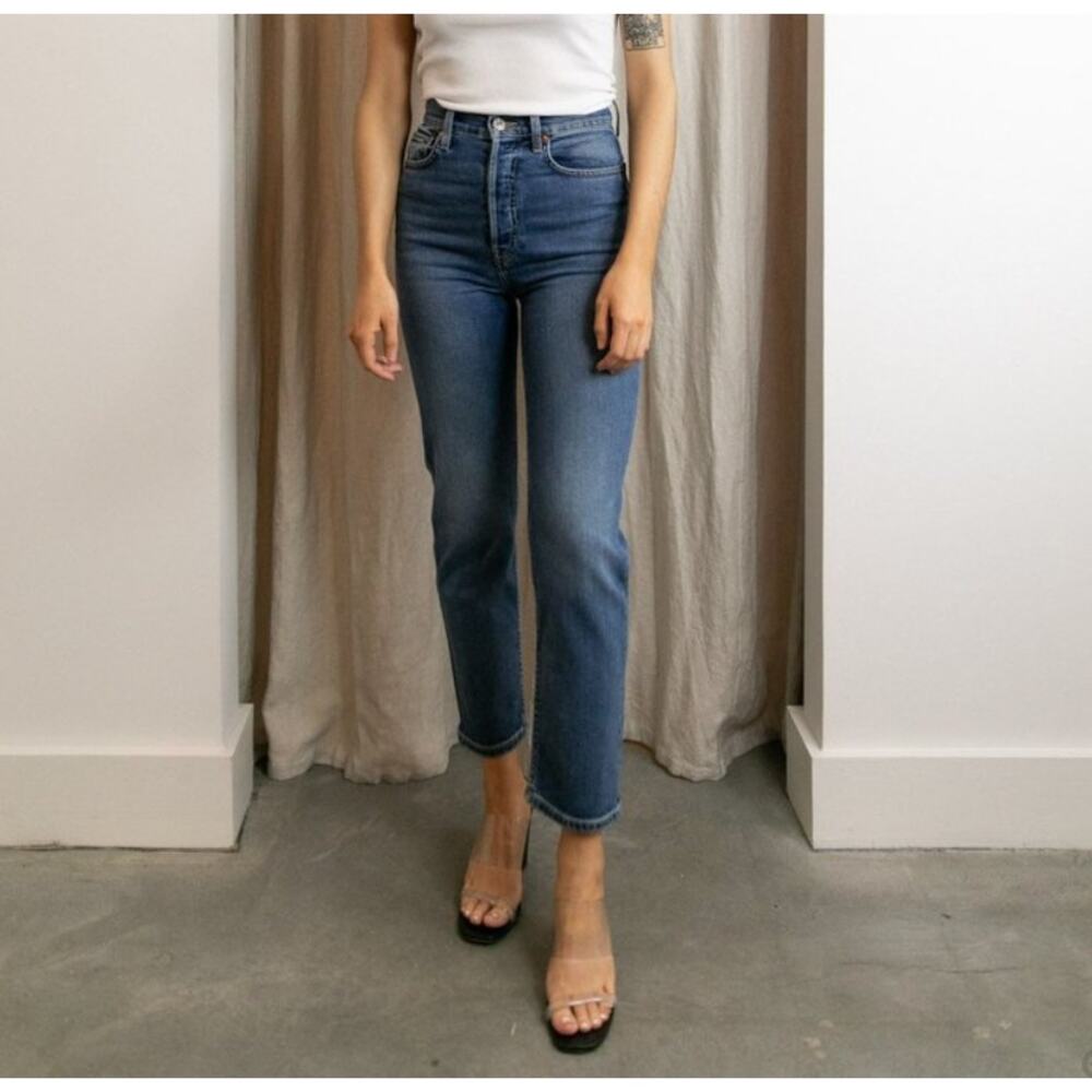 RE/DONE 70s Ultra High Rise Stove Pipe Jeans